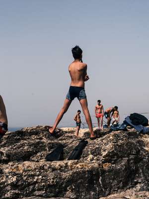 Striking a pose at AUB Beach