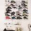 Wall of prototype sneakers in The MakerLab, a design studio in the Portland HQ