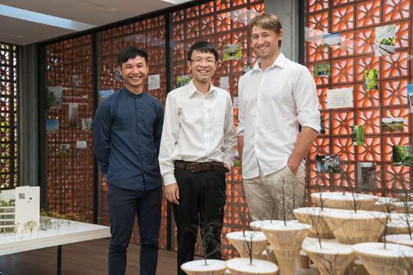 Architect Takashi Niwa (centre) with partners