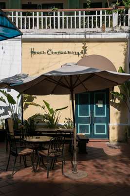 Shady café at the Hanoi Cinematheque 