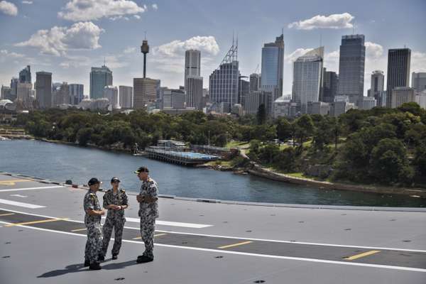 Sydney as seen from the flight deck