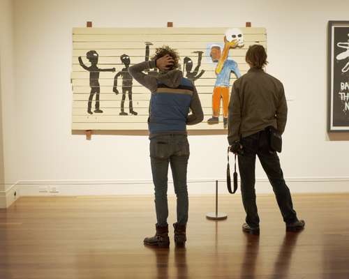 Basquiat installation at the Ogden Museum of Southern Art