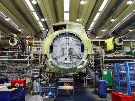 The C-27J Spartan final assembly line at Turin-Caselle airport 
