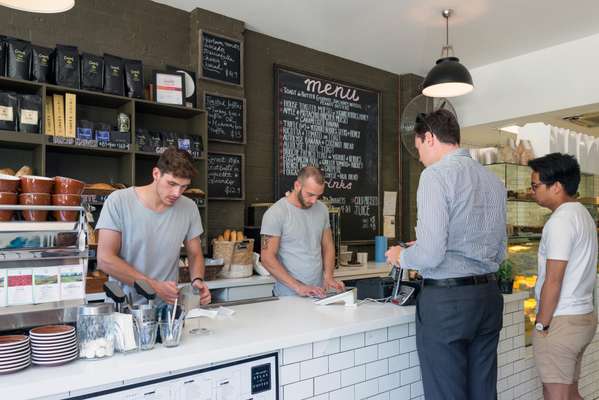 Lining up for coffee at Autolyse Bakery and Café