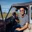 Hay harvester in his classic Soviet jeep UAZ near Byutyay Yurdya, 130km north of Yakutsk