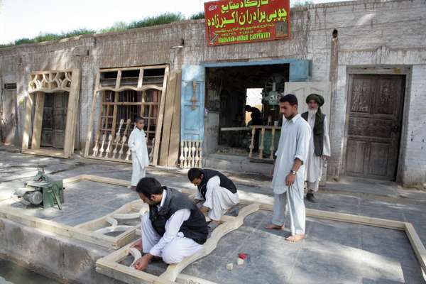 Timur Shah’s traditional carpenters now build the new Iranian-style houses