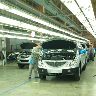 Car production line at Sollers factory