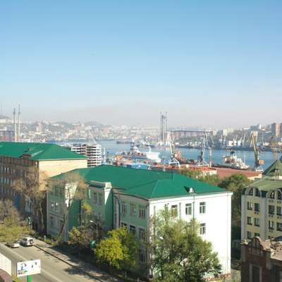 View towards the port of Vladivostok
