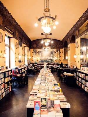 Bookshop at the Vienna Secession-era Caffè San Marco