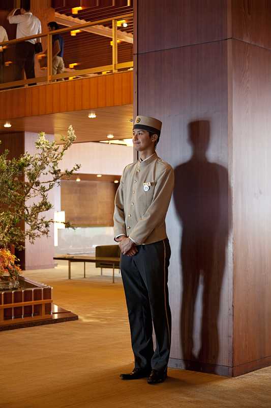 Bell boy in the lobby of the main wing