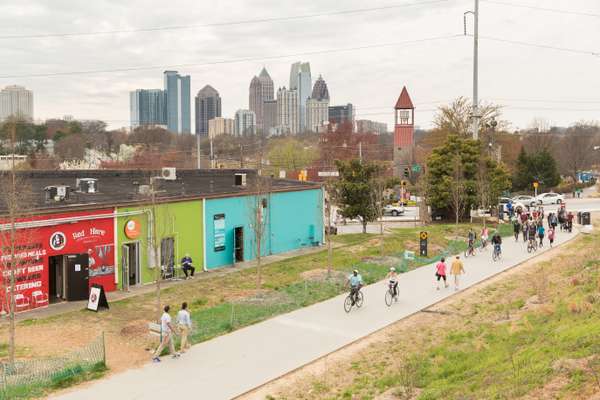 The BeltLine leading to Piedmont Park and downtown Atlanta
