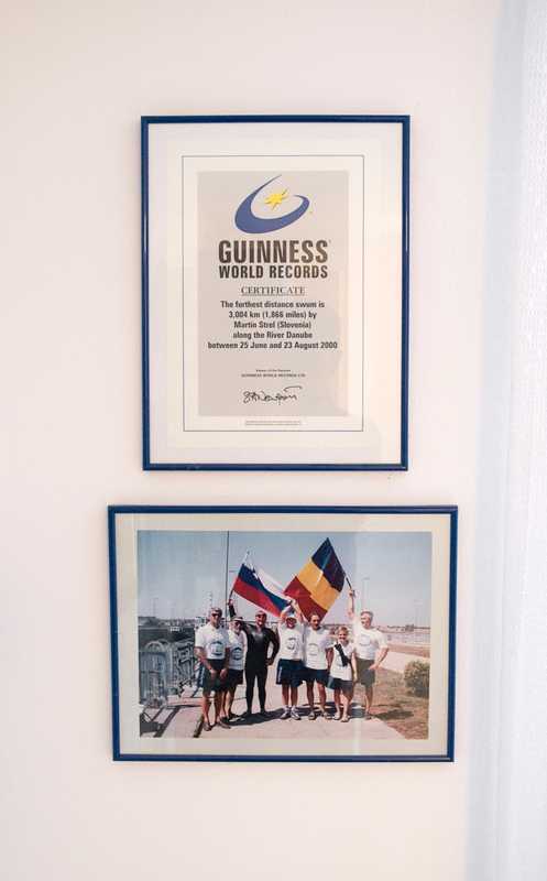 One of Strel’s four Guinness World Records, this one for swimming the Danube in 2000  
