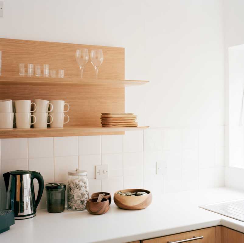 Each floor has a small kitchen area, stocked with Iittala cups and glassware and a Nespresso coffee machine