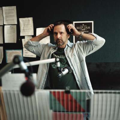 KUTX music host Rick McNulty in his studio 