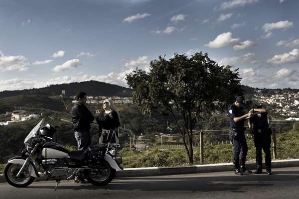 A local couple are stopped by police as part of an operation to curb reckless driving in AlphaVille