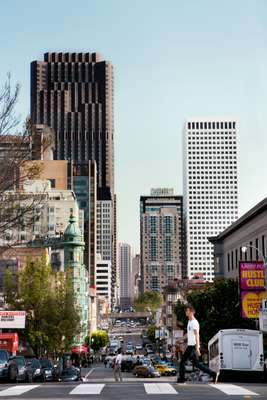 View of Kearny Street from Broadway Street
