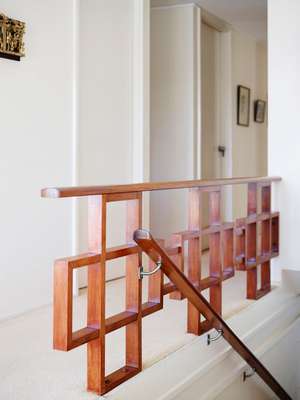 Rich-maple banister in Betty Hobson’s residence
