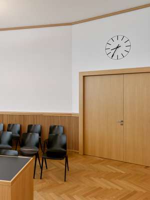 Timber lined courtroom 