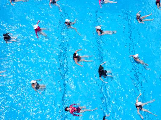 Aqua-aerobics class at Spring Hill Centenary Pool, Brisbane