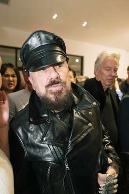 Architect Peter Marino wearing his signature leather garb