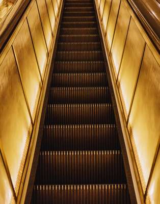 One of Neiman Marcus’s great gold escalators
