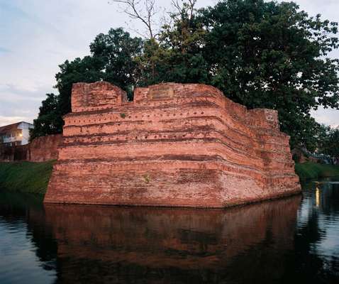 Corner of the moat that once surrounded the old city