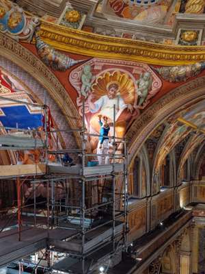 Restoration of a frescoed pendentive in San Girolamo dei Croati