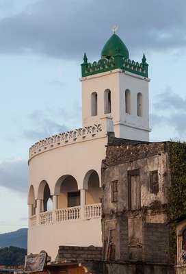 A half-restored mosque in Maroni