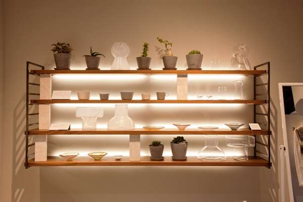 Pots and plants on display in the salon 