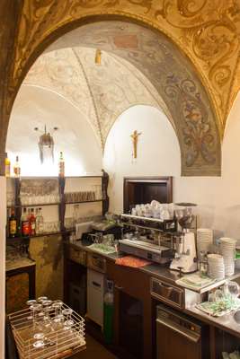 Bar below the vaulted arches