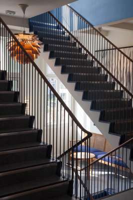 Staircase leading up to  the bedrooms at the  Fondation Danoise