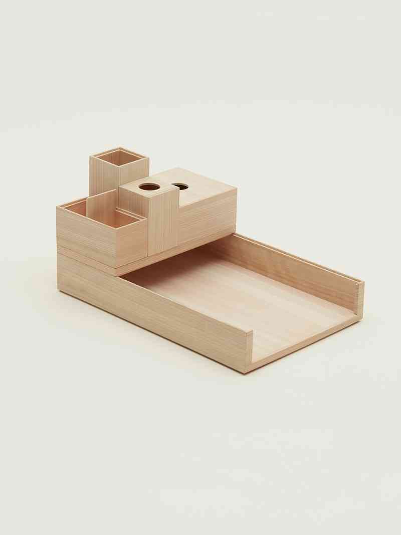 Hinoki Wood Desk Organiser Monocle Stationery Shop Monocle