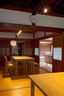 Dining room, where staff eat meals prepared together