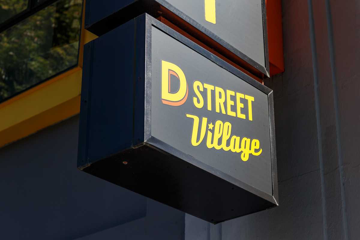D Street Village sign, Portland