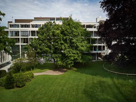 Rear of the Kirchenweg building, overlooking a public park