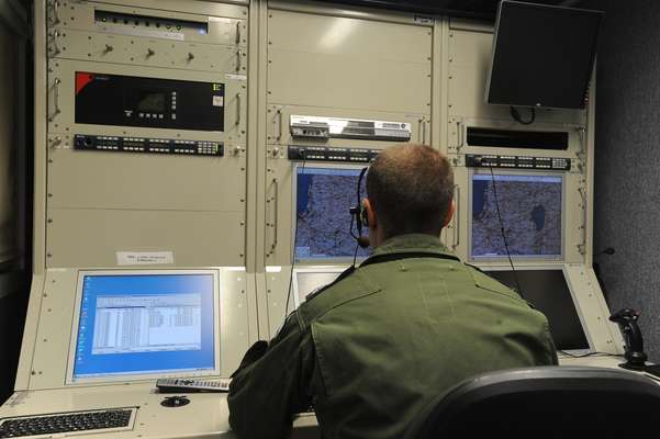 Captain Omer in the UAV control room 