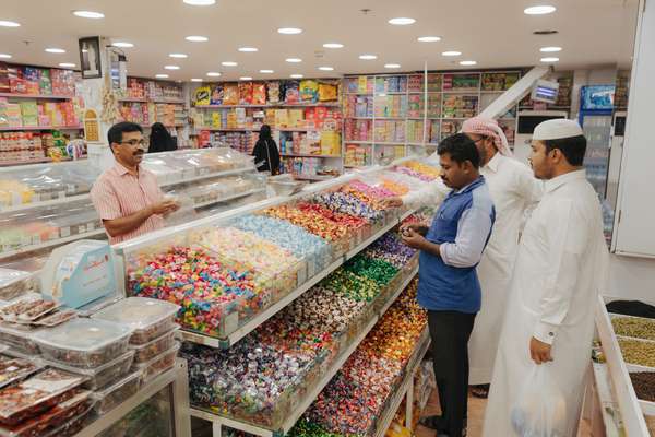 Sweet shop in a Doha souk