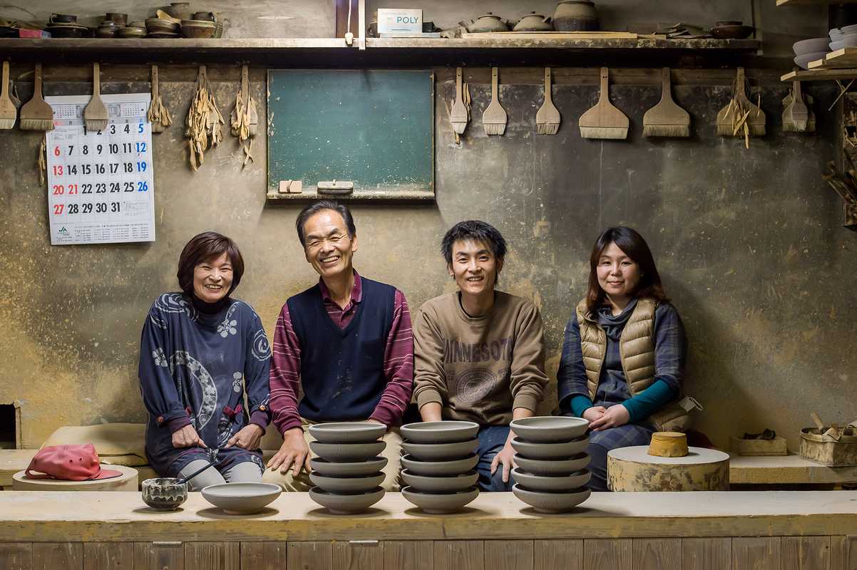 Sakomoto family, one of the 10 making Ontayaki