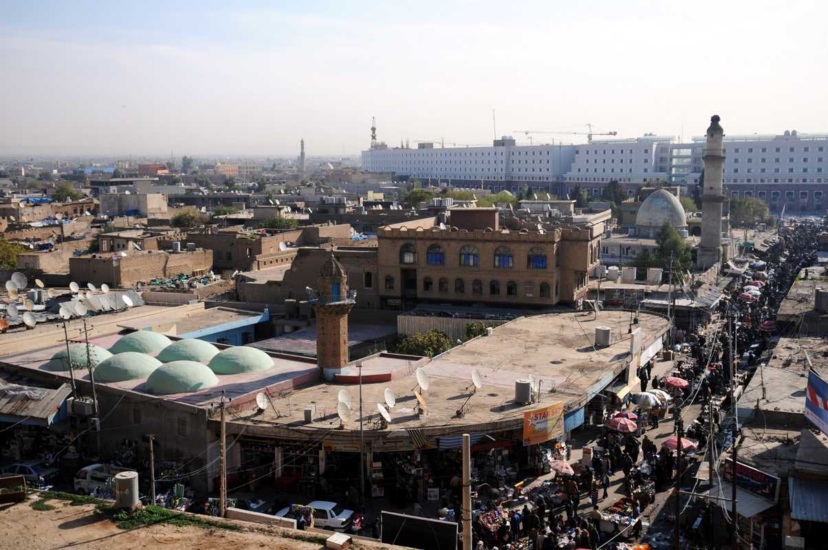 View of Arbil old town centre from the citadel