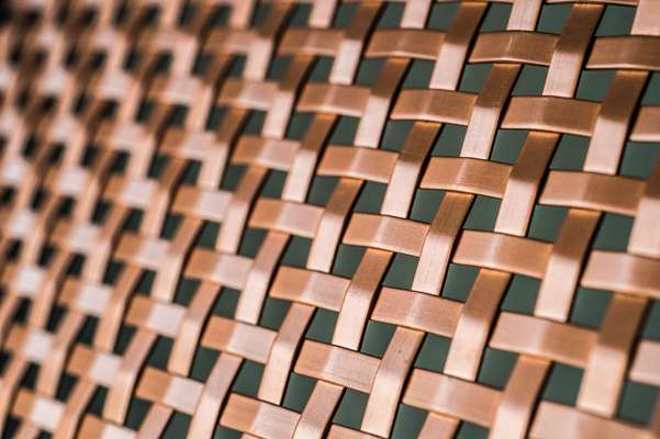 Interwoven bronze slats