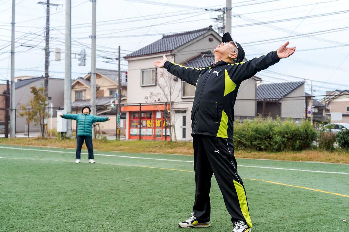 Morning exercise is a part of everyday life in Japan