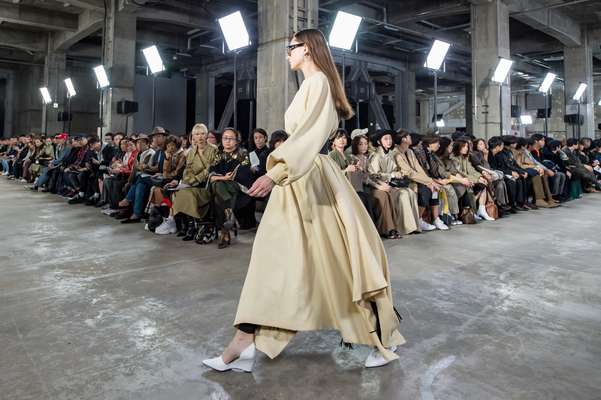 Womenswear label Hyke put on one of the best shows of the week at a waterfront warehouse on Tennozu Isle