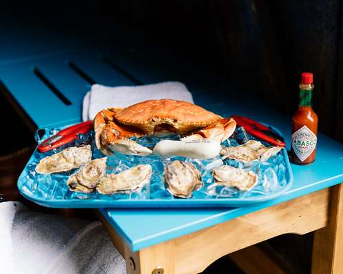 Seafood platter at Buck Bay Shellfish 