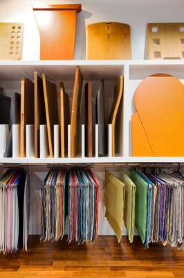 Seat backs and upholstery textiles at the Tokyo headquarters