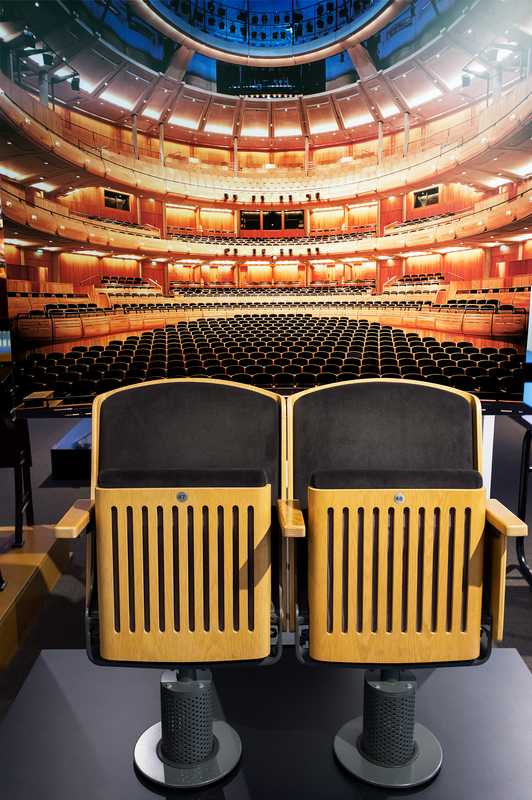 Wooden theatre seats are a company speciality 