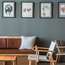 Lounge with custom sofa by OEO – and framed seaweed