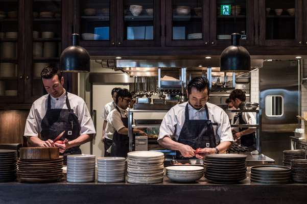 Chefs prepping for lunch 