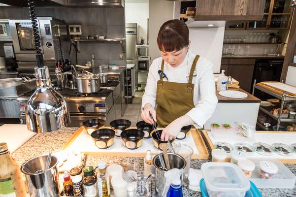 Food being prepared at Shokudo Yarn