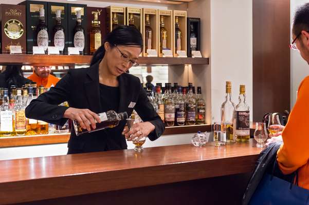 Tasting session at the  alcohol counter