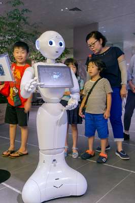 Pepper the robot is on hand to help – and keep the kids entertained